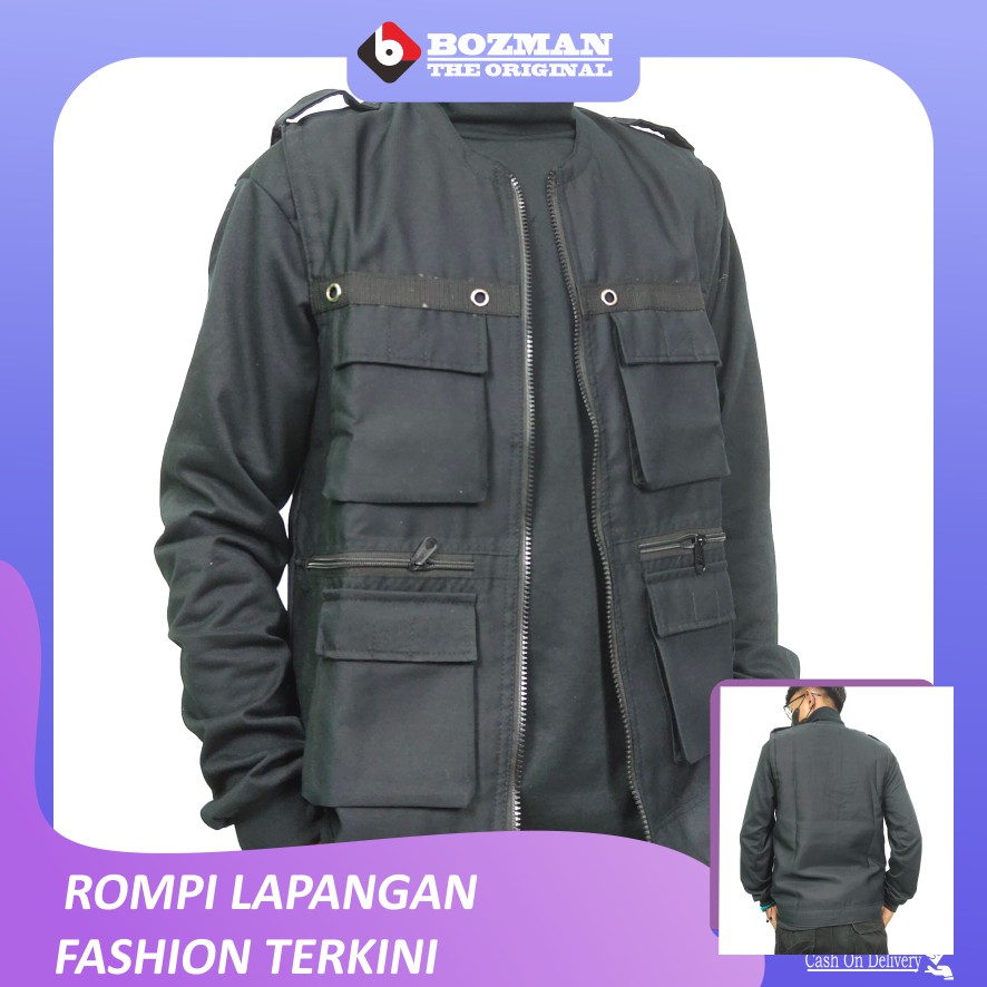 Rompi Cargo Lapangan (Tactical Vest) - 6 Kantong Besar Multifungsi