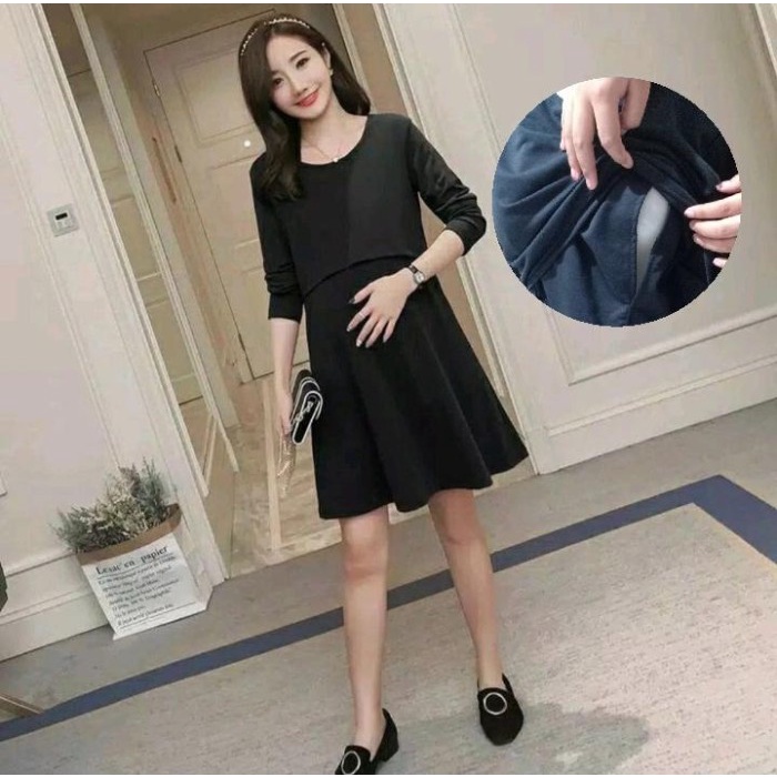 COD Dress wanita babyterry hitam kekinian