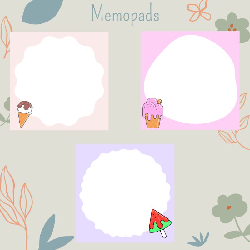 Memopads &amp; Sticker Ice Cream | Cetak sticker dan memopads murah