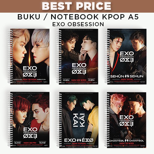 

[TERLARIS] Notebook A5 Buku Tulis Buku Catatan KPOP EXO OBSESSION Buku Planner Kpop Exo