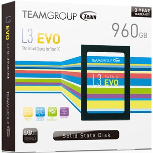 Team SSD L3 EVO 960Gb (up to 530MB/s Max,Write :500Mb/s)