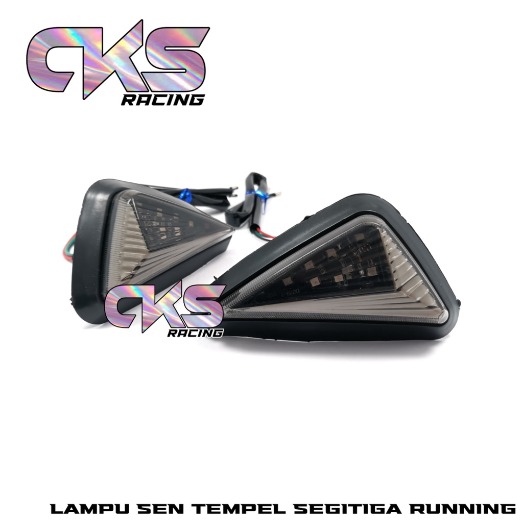 Sein Tempel Segitiga Model Neon Led 2 Mode Running Lampu Sen Tempel Segitiga Besar Buat Cbr150r ,R15 v2 ,R15 v3 ,R25 ,Ninja ,Gsx Dan Motor Lainnya Universal