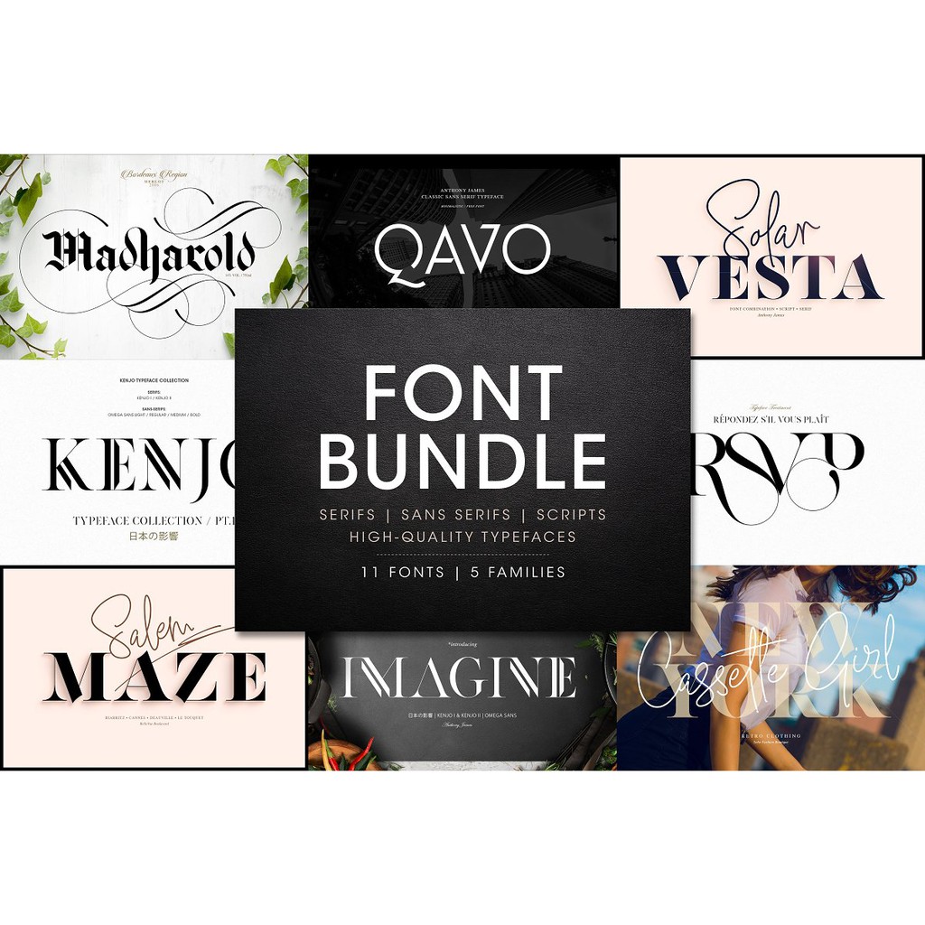 Creative Market | Kumpulan Font Premium Pack Komponen Desain Grafis