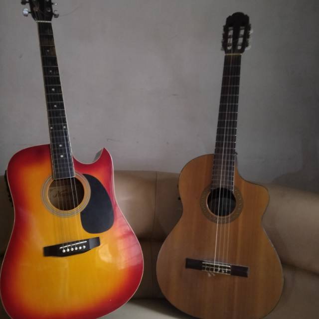 Paket Gitar akustik elektrik kapok dan brunswick seken