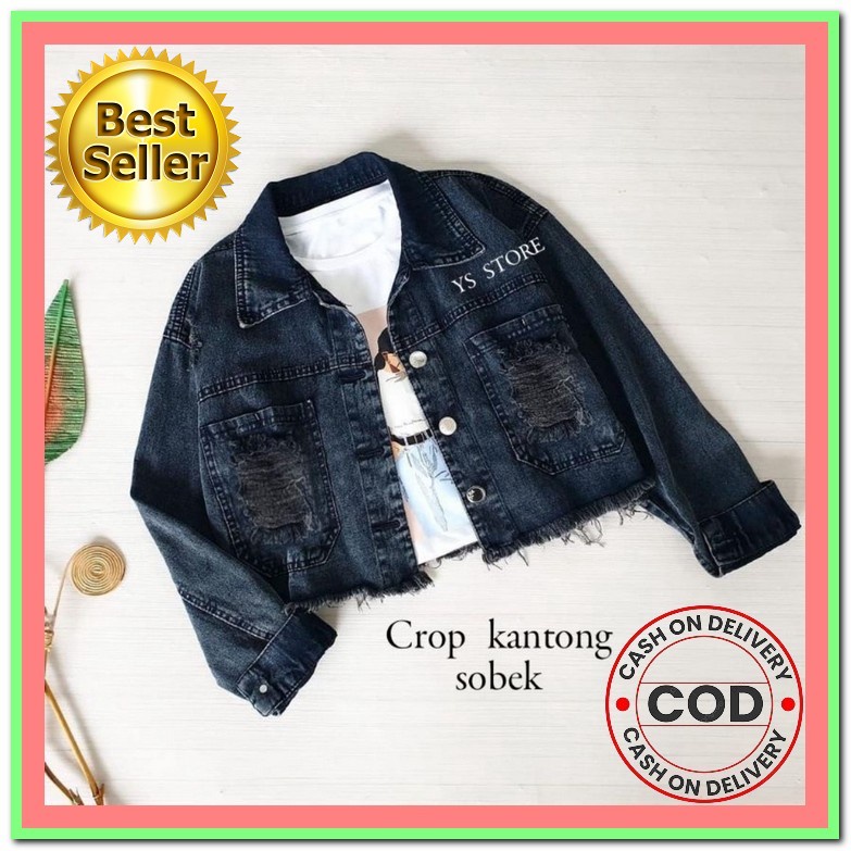 Jaket Jeans Wanita Crop Import Jins Wanita Jacket Jens Kekinian Cewek Terbaru Jket Jen Levis Termura