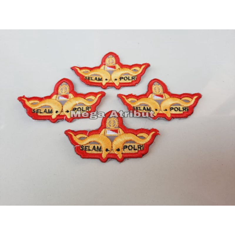 brivet/pin selam polri bordir timbul