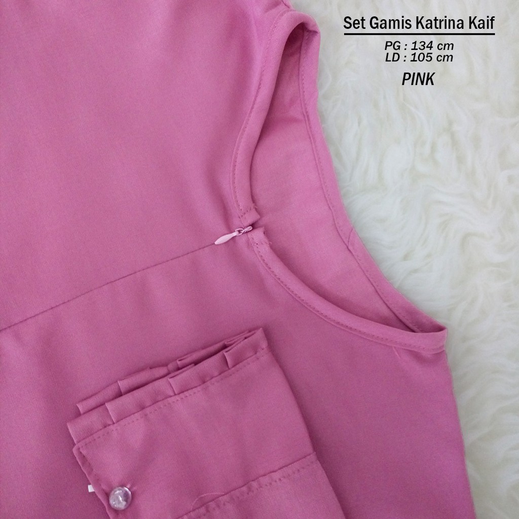 Fashion Muslim TerBaru Set Gamis Balotelly Katrina Kaif + Jilbab Segi Empat Satin 130cm Syari Murah