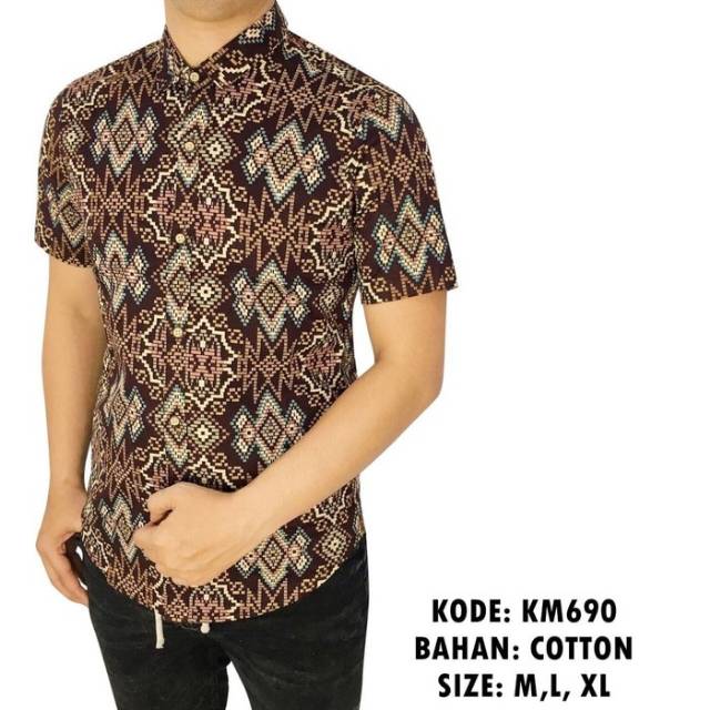 Kemeja Batik Songket Cowok Pria
