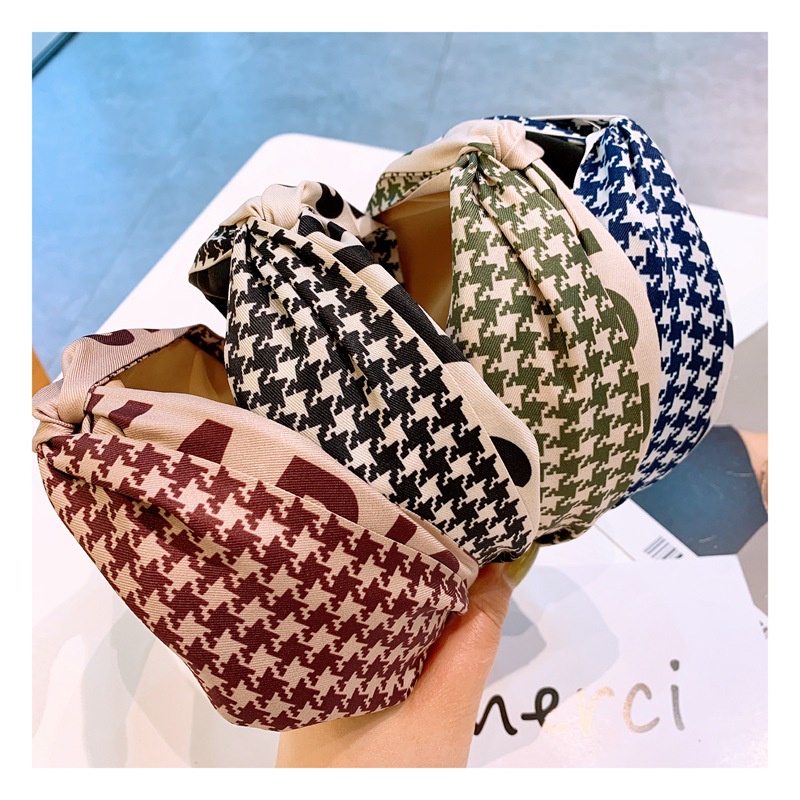 Caliloops Darius Bando Lebar Kotak Trendy Korean Headband Wanita Motif