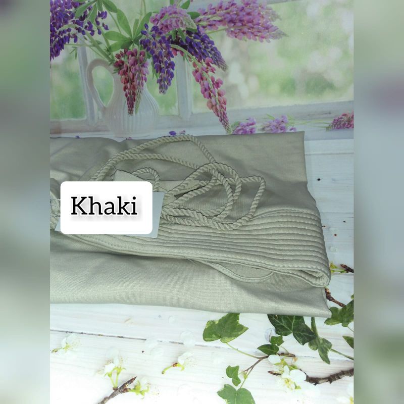 hijab jersey tali tambang/bergo jersey tali kepang/hijab jersey tali kepang/kerudung jersey tambang/hijab tali tambang polos variasi-khaki