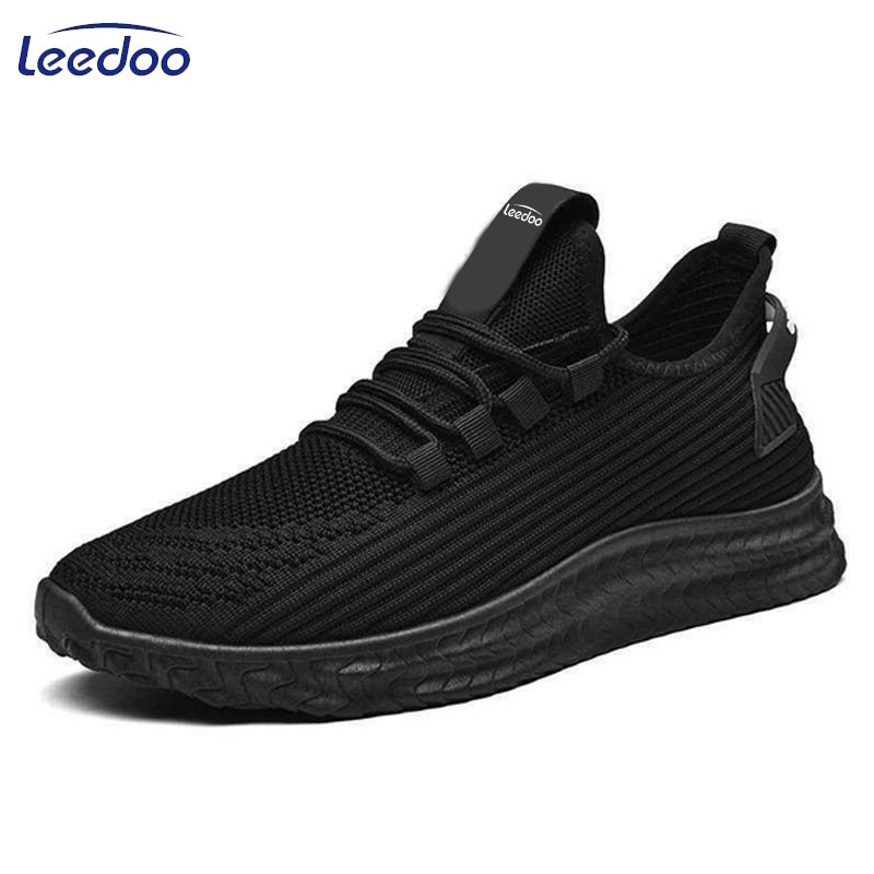 Leedoo Sepatu Pria Sneakers Casual Fashion Terbaru Sport Running Shoes MR109-Hitam