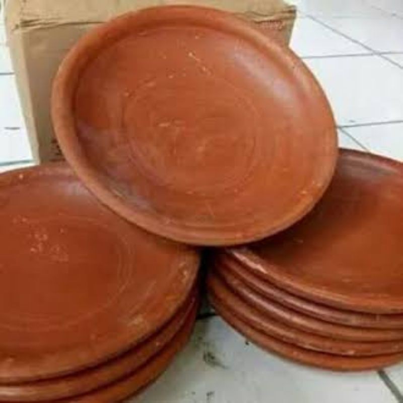 Piring Tanah Liat Merah Cobek Tanah Liat Merah