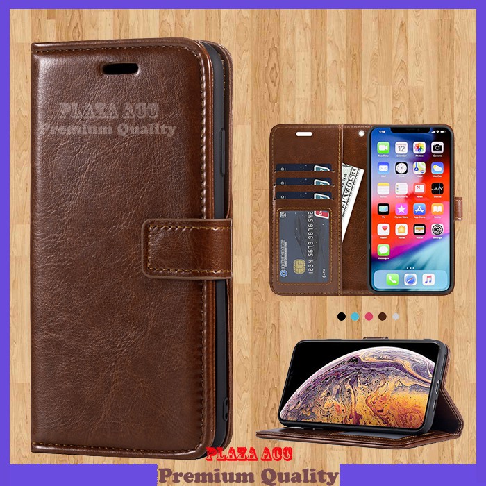 Premium Case Vivo X50 Pro - Casing Vivo X50 Pro Case Leather Cover Wallet