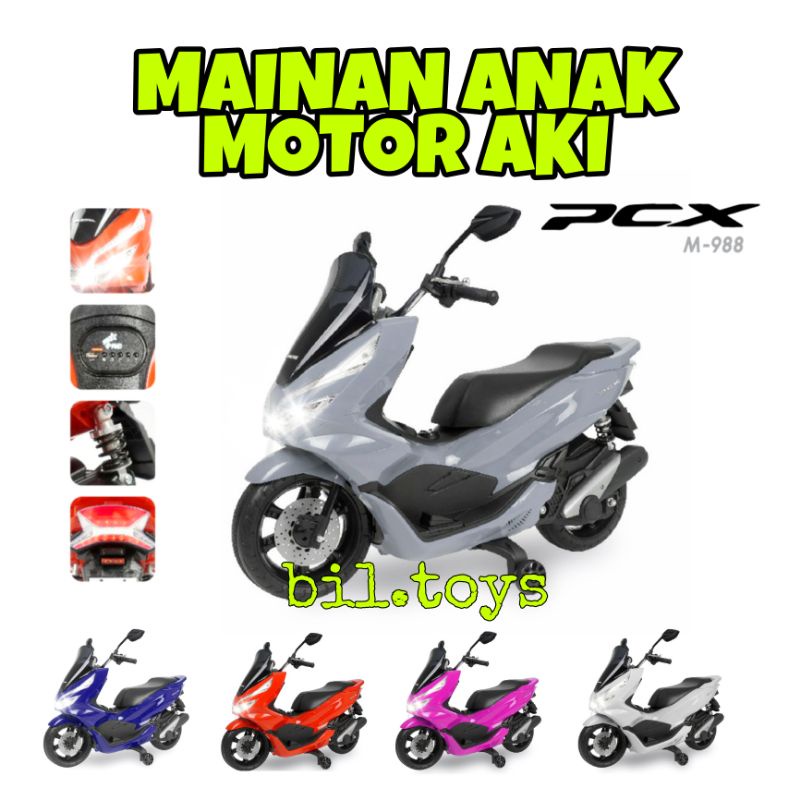 MOTOR AKI ANAK PMB 988 HONDA PCX PMB M988 MAINAN KENDARAAN TUNGGANG ANAK HONDA PCX LISENSI KADO ANAK