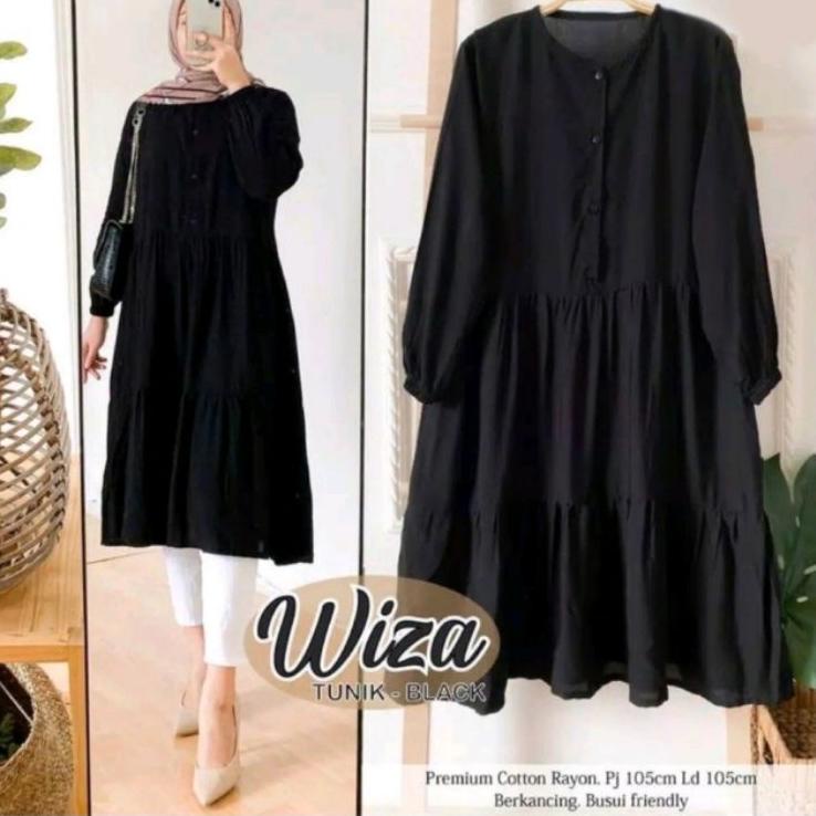 Langsung Atc BISA COD / WIZA TUNIK / TUNIK POLOS / TUNIK RUFFLE / TUNIK KATUN / TUNIK KATUN RAYON / 