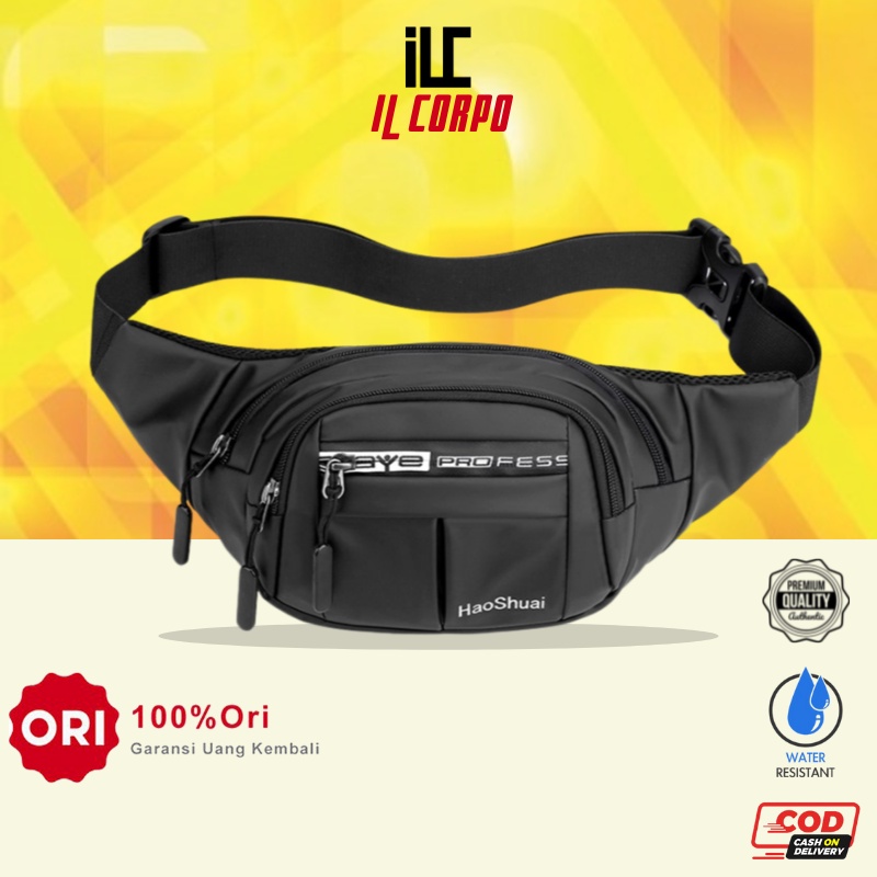 Waitsbag Pria Waist Bag Westbag Tas Selempang Cowok Slempang Waterproof Tas Pinggang Kecil Anti Air