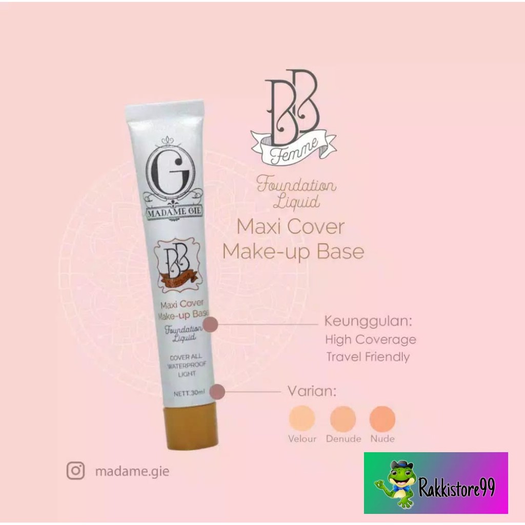 ❣️Rakkistore99❣️Madame Gie BB Femme Foundation Liquid Maxi Cover Make-up Base 30ml (100% Original)