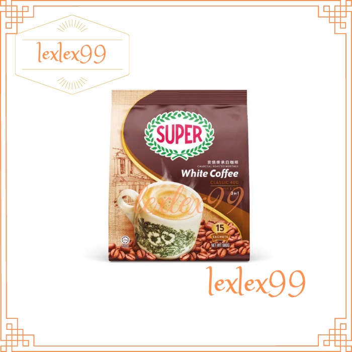 

(BISA COD) Super White Coffee Classic / Charcoal Roasted Coffee 3in1 600gr