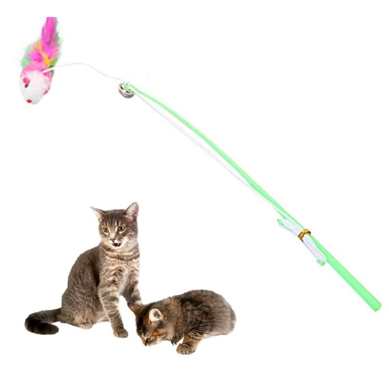 MAINAN KUCING CAT TOYS TONGKAT BULU PANCING MAINAN INTERAKTIF KUCING TERMURAH