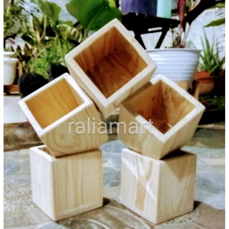 pot skulen kayu/pot kayu/pot kaktus/pot skulen