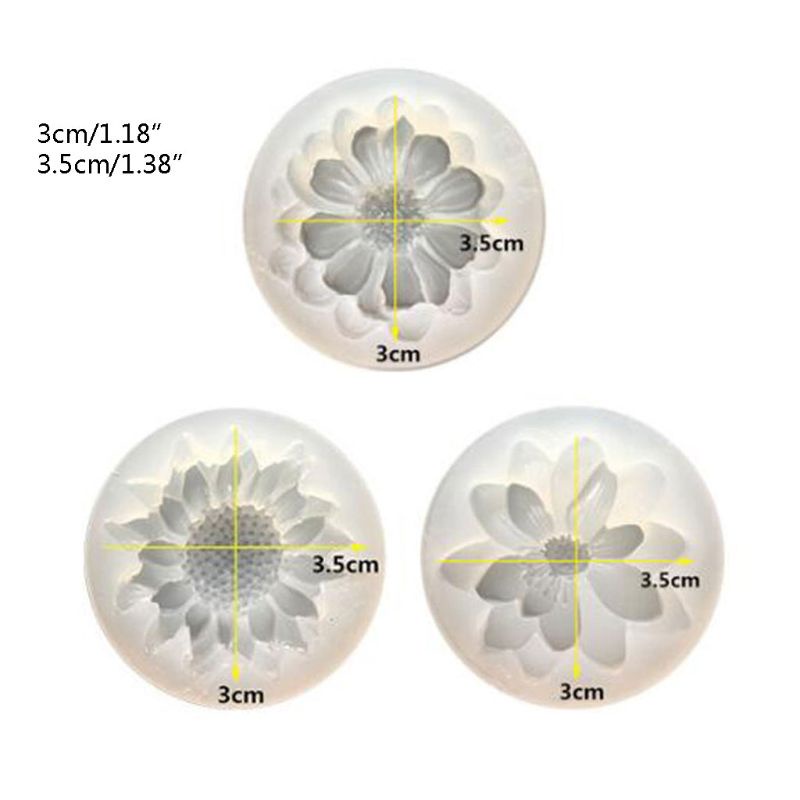 SIY  4Pcs Flower Epoxy Resin Mold Kits Camellia Sunflower Rose Pendant Mold Jewelry Making Tools