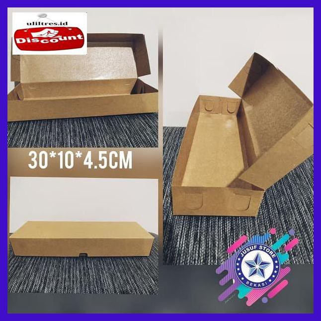 

Y88Rgw- Kotak Dus Box Kue Brownies Food Grade Paper Laminasi 30X10X4.5Cm @1Pcs 5Edr7R7-