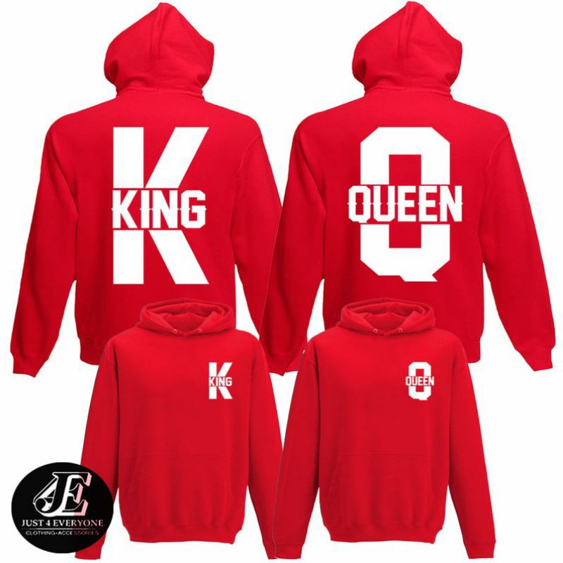 S - XXXXXL(6XL) Jaket Hoodie COUPLE KING QUEEN JUMBO BIGSIZE OVERSIZE Hoodie Couple LOVE Queen King