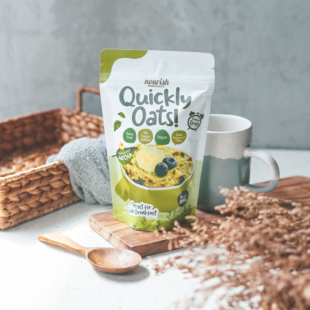 Quickly Oats! Instant Oatmeal Matcha Buy 1 Get 1 Free (250gr x 2pc)