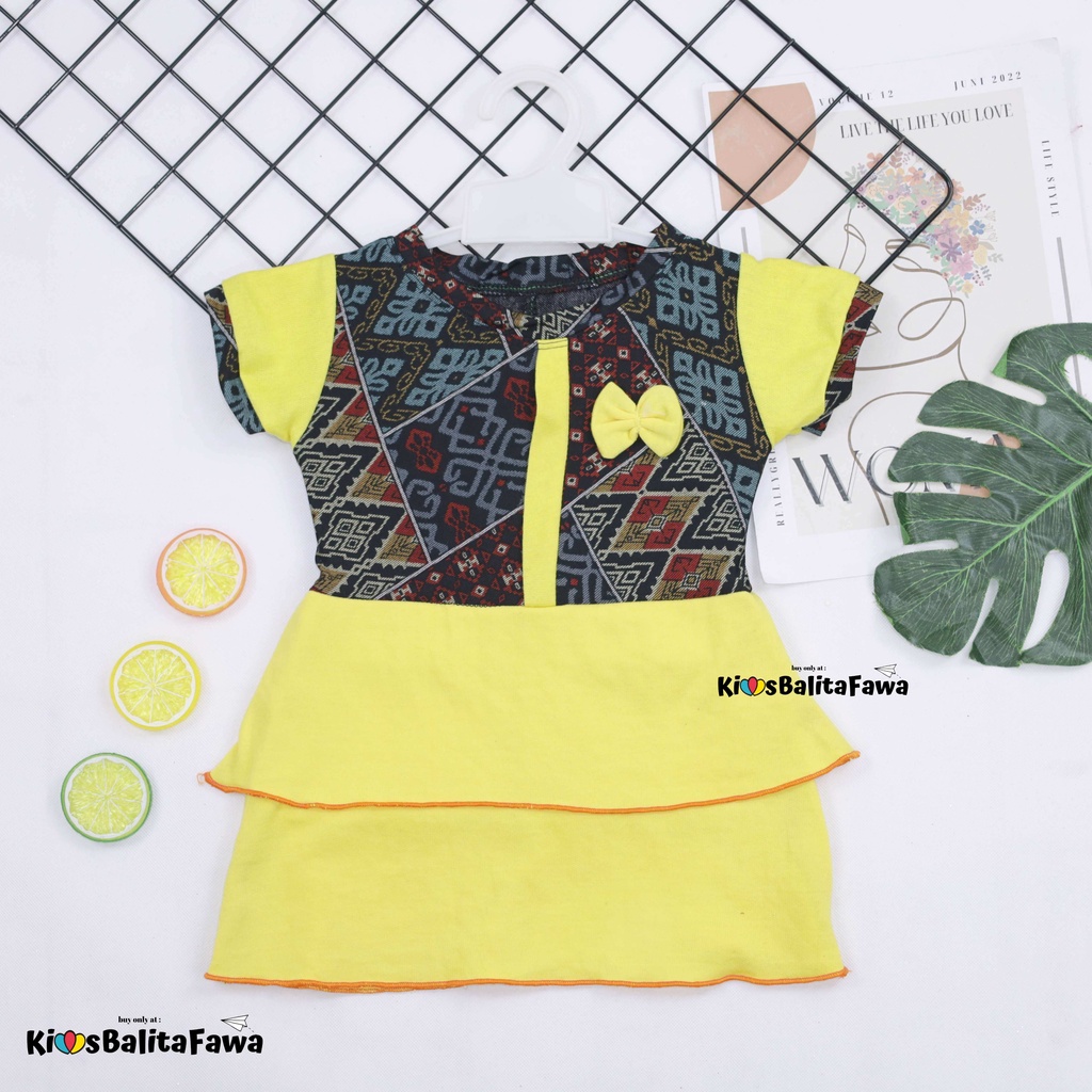 (BATIK) Dress Emma Lengan Size 3-4 Tahun / Dres Lengan Pendek Anak Perempuan Baju Harian Pesta