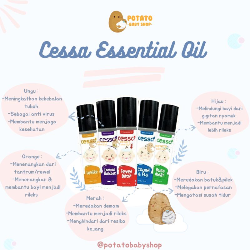 Cessa Essential Oils For Baby And Kids - Happy Nose / Fedrop / Itch Away / Lenire / Bofit