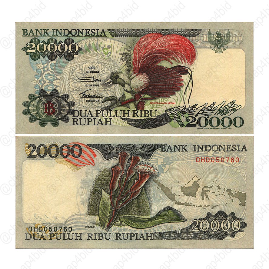 INDONESIA Rp 20000 / 20.000 RUPIAH TAHUN 1992-1995
