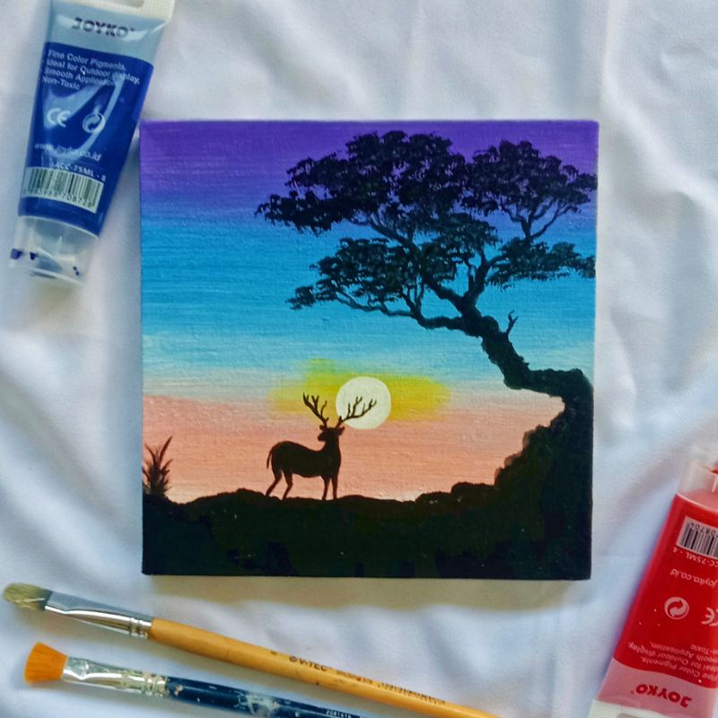 Lukisan Kanvas Canvas Hiasan Pajangan Dekorasi Dinding Pemandangan Ruang Tamu Kamar Rumah Minimalis 