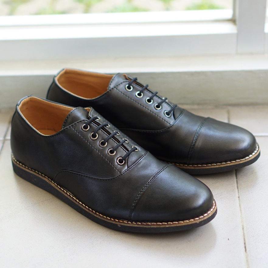SEPATU FORMAL PRIA MONDAY OXFORD BLACK RAJINSTORE x MONDAY FOOTWEAR ORIGINAL SEPATU KERJA PRIA