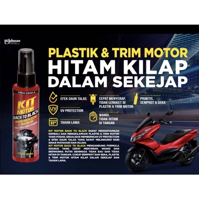 KIT BACK TO BLACK 115 ML PENGHITAM PLASTIK - BODY KASAR - KARET