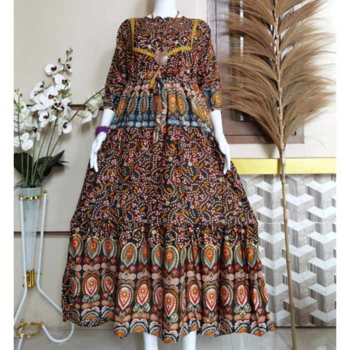 Gamis etnik rayon | dress rayon batik India