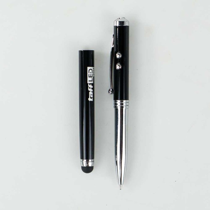 Senter Laser Pointer Pen dan Stylus 4 in 1 - T0054 - Hitam