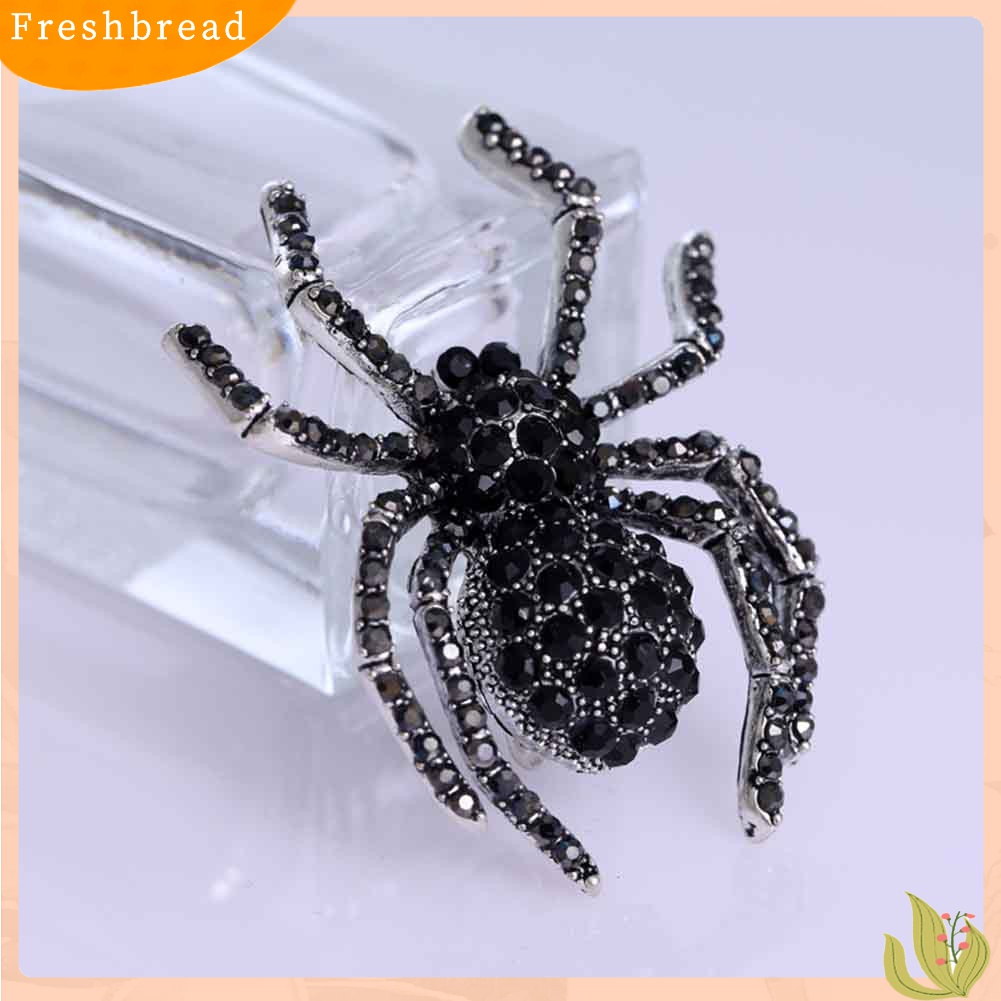 Terlaris Vintage Women Rhinestone Inlaid Spider Brooch Pin Bag Badge Lapel Jewelry Gift