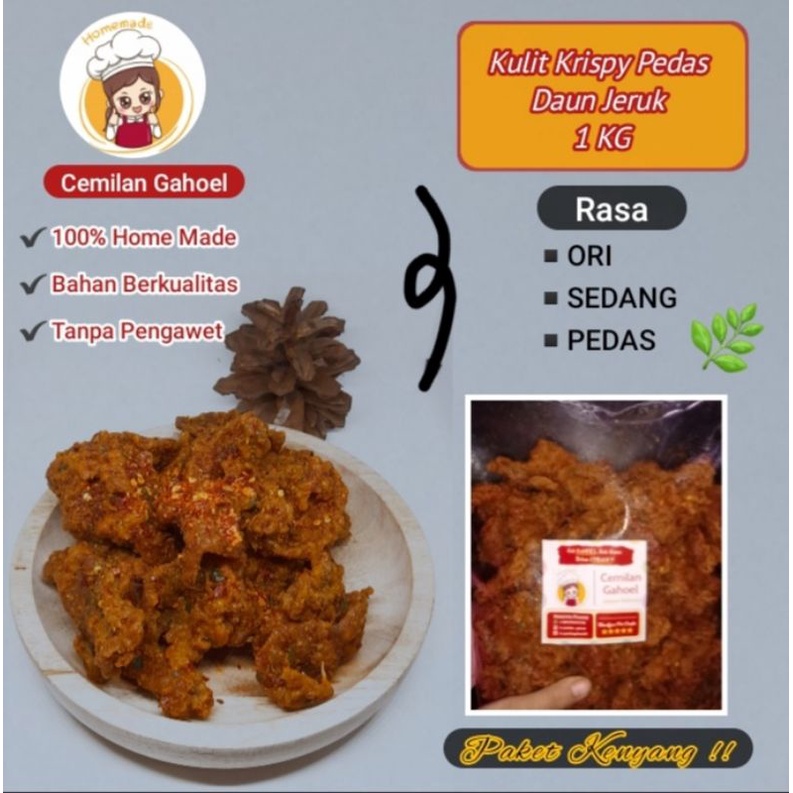 

Cemilan Gahoel Kulit Ayam Crispy Daun Jeruk 1 KG