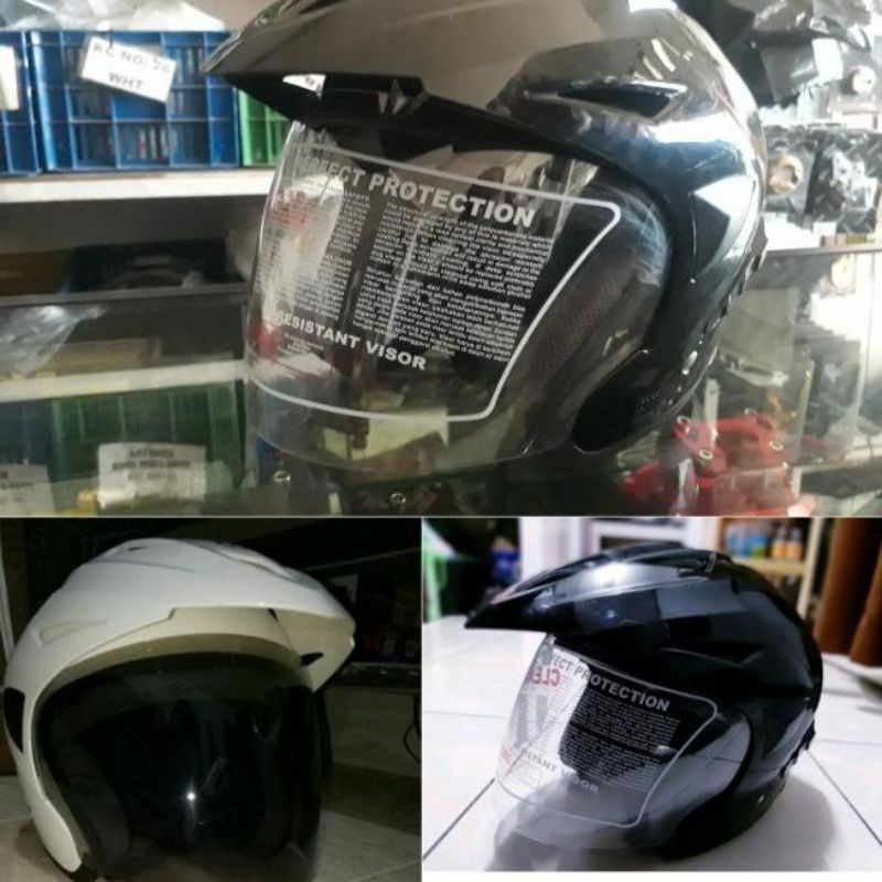 Kaca helm yamaha nmax aerox double visor hitam bening silver pelangi