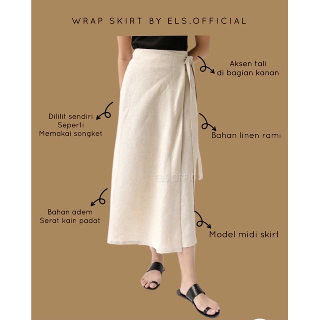 WRAP SKIRT LINEN | ROK LILIT POLOS | ROK KONDANGAN | ROK PANTAI| ROK LILIT LINEN |MIDI SKIRT READY BISA LANGSUNG KIRIM (BACA DESKRIPSI)