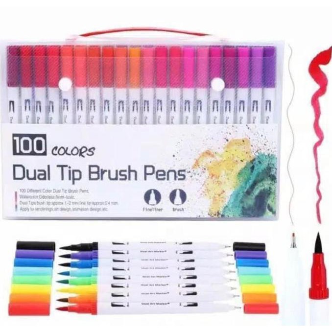 

100 Color Dual Tip Brush Marker Fineliner Marker For Art Brush Pen Set