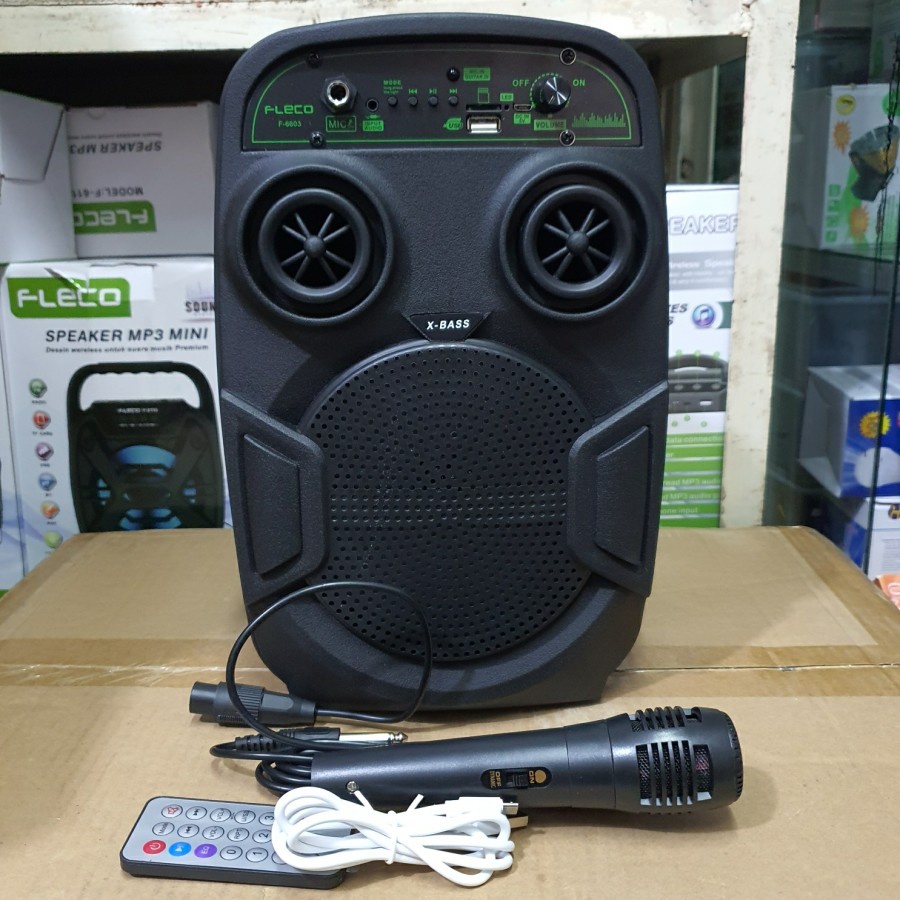 COD SPEAKER BLUETOOTH FLECO 6'5 INCH F-6603 LED BONUS  MIC KARAOKE X-BASS//SPEAKER SALON AKTIF X-BASS//SPEAKER KARAOKE//SPEAKER FLECO X-BASS//SPEAKER WIRELESS