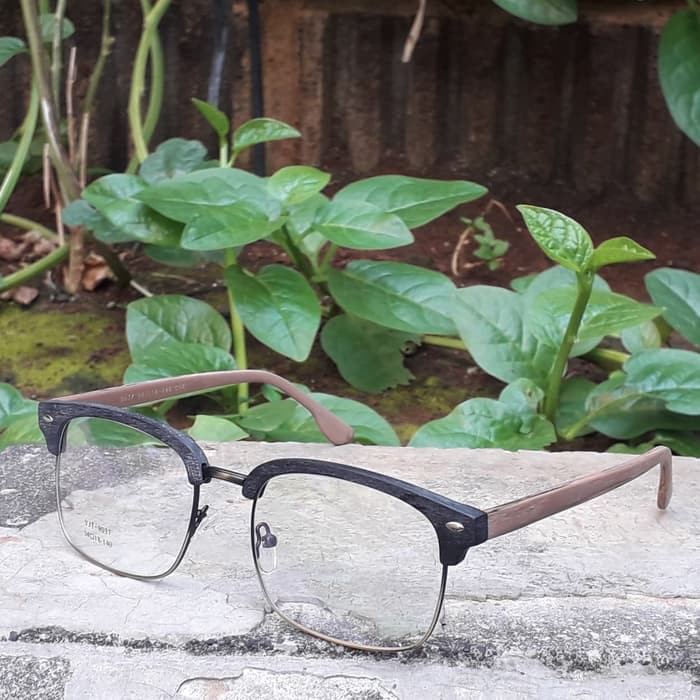 Jual kacamata frame kayu Clubmaster frame kacamata minus VINTAGE Retro Kayu Berkualitas