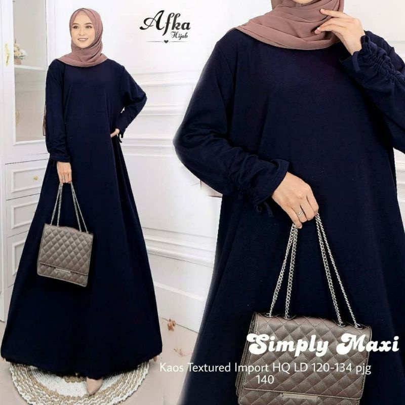 Simply Maxi, GAMIS POLOS JUMBO WANITA SUPER CANTIK FIT XL-XXXXL LD 120-140 BAHAN KAOS TEXTURED IMPORT TERMURAH