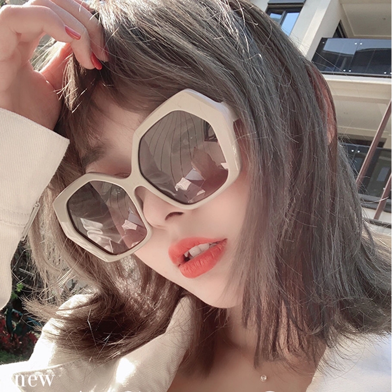 Fashion polygon trend big frame thick side sunglasses for men and women