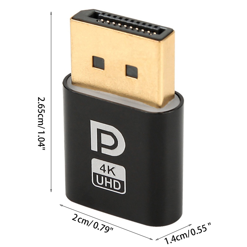 Btsg Virtual Display Adapter DP Display Port Dummy Plug 4K Emulator Hantu Tanpa Kepala