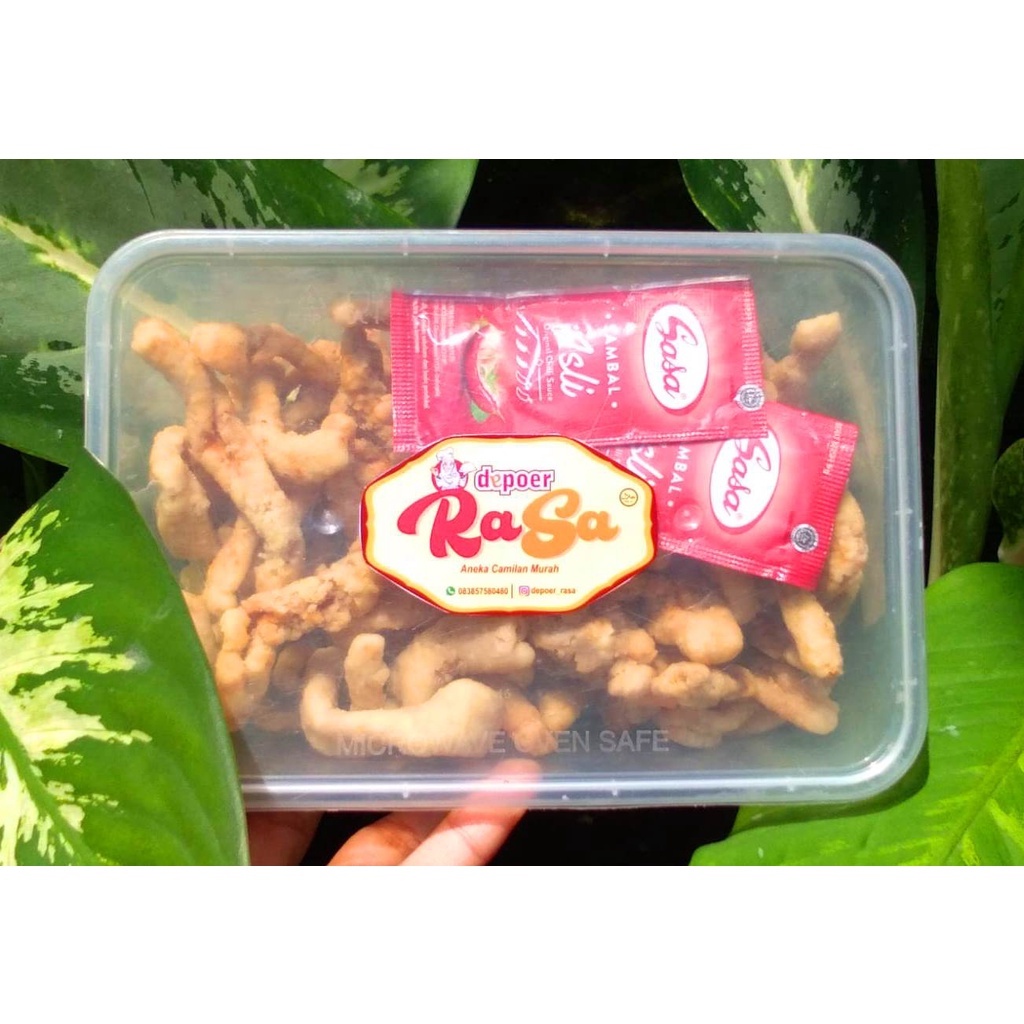 

Keripik Usus Ayam Kemasan BOX 750ml by Depoer RaSa Enak, Gurih, Pedas