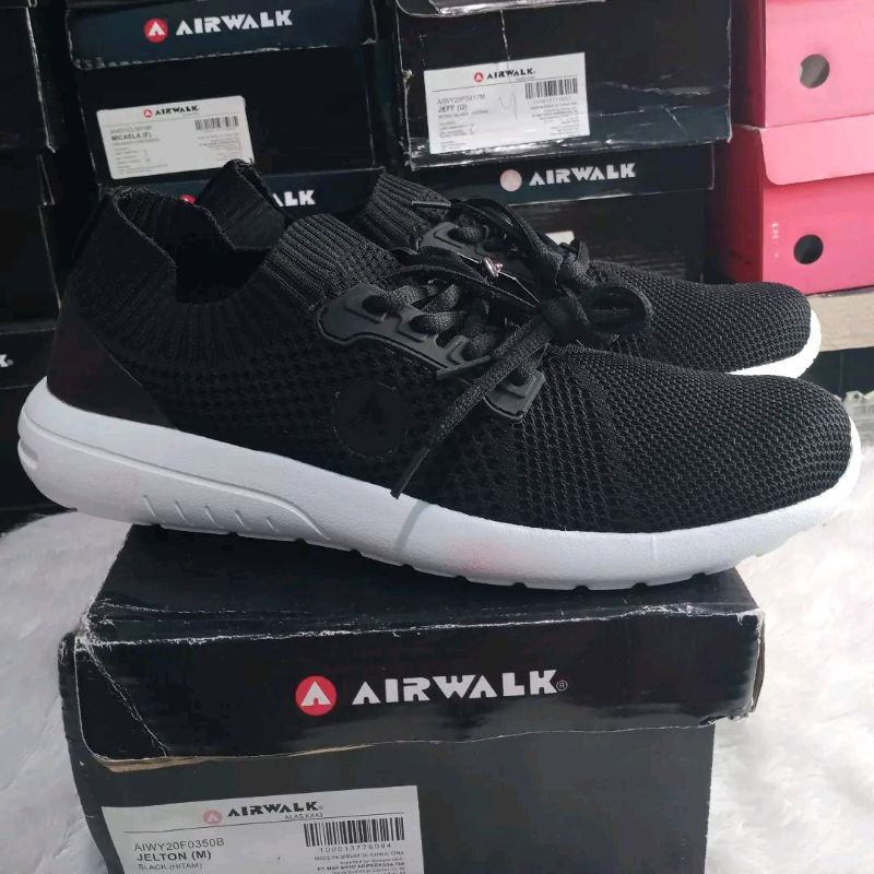 Airwalk JELTON Sepatu Original Pria Hitam Putih