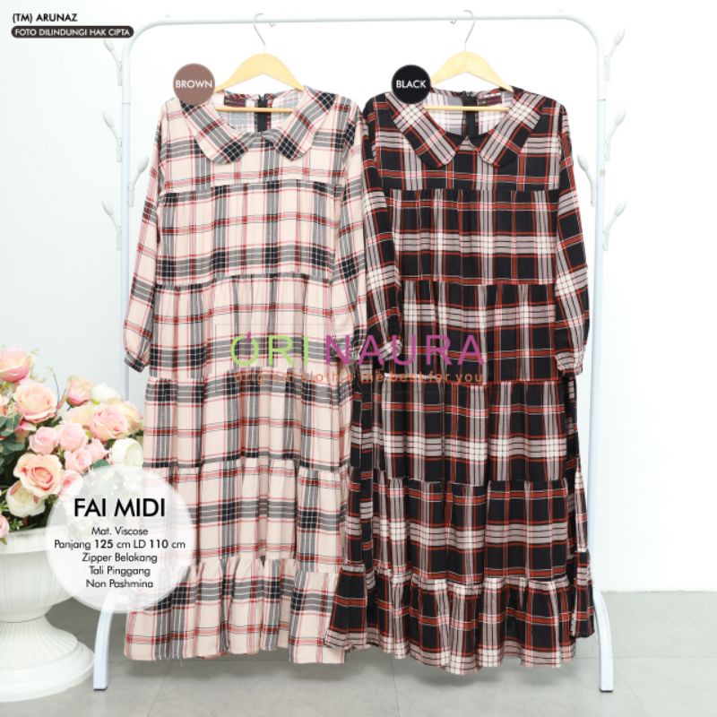 FAI MIDI gamis Midi Motif Ori Naura