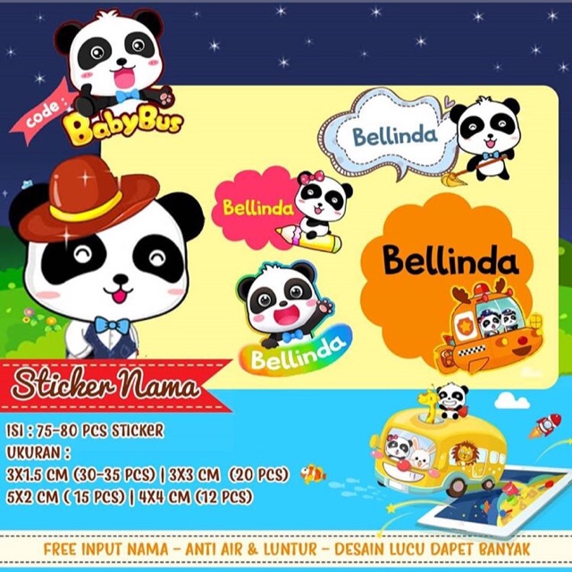 

TAURIELSTORE - Baby Bus | Sushi | Soft Vintage Girl Girly classic Stiker Nama Custom 75-80pcs